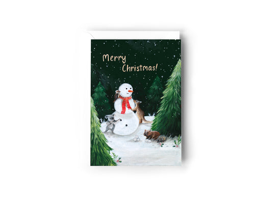 Christmas Card - Merry Christmas, Aussie Snowman