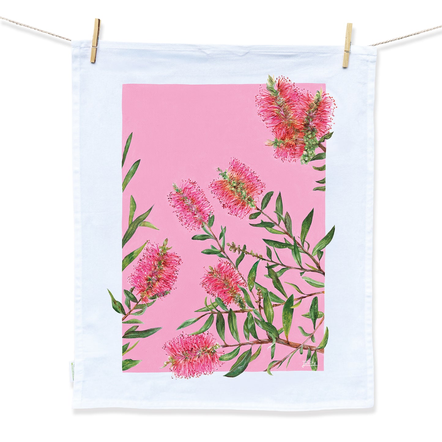 Tea Towel - Pink Bottlebrush